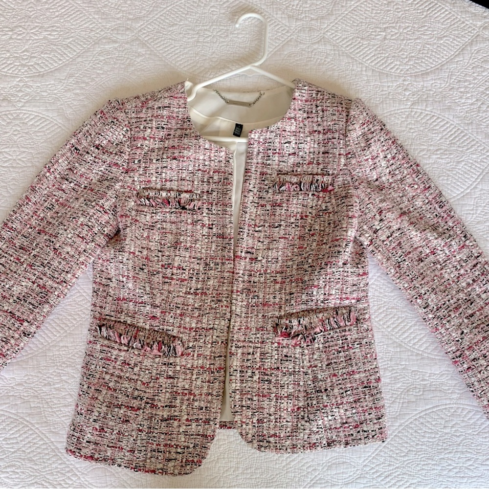 Pink boucle White House Black Market jacket